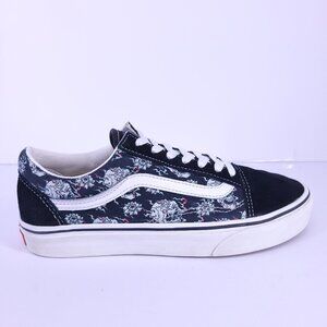 Vans Old Skool Flash Skulls Black White Suede Skate Shoes Size 7.5 Women / 6 Men